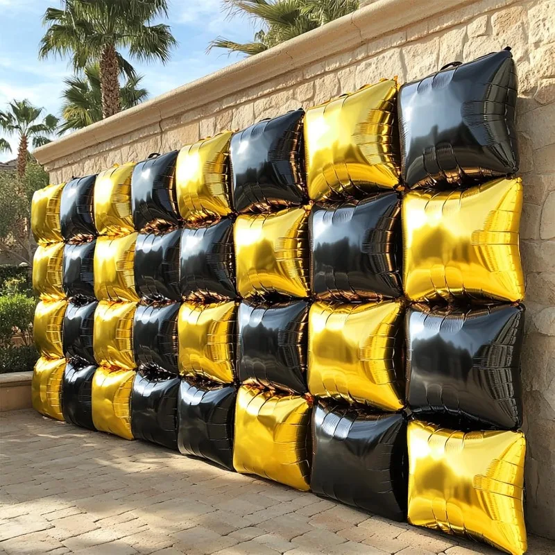 Reversible Dual-Tone Square Aluminum Foil Balloon Background Wall Decor Perfect for Birthday Wedding Graduation DIY Party Events