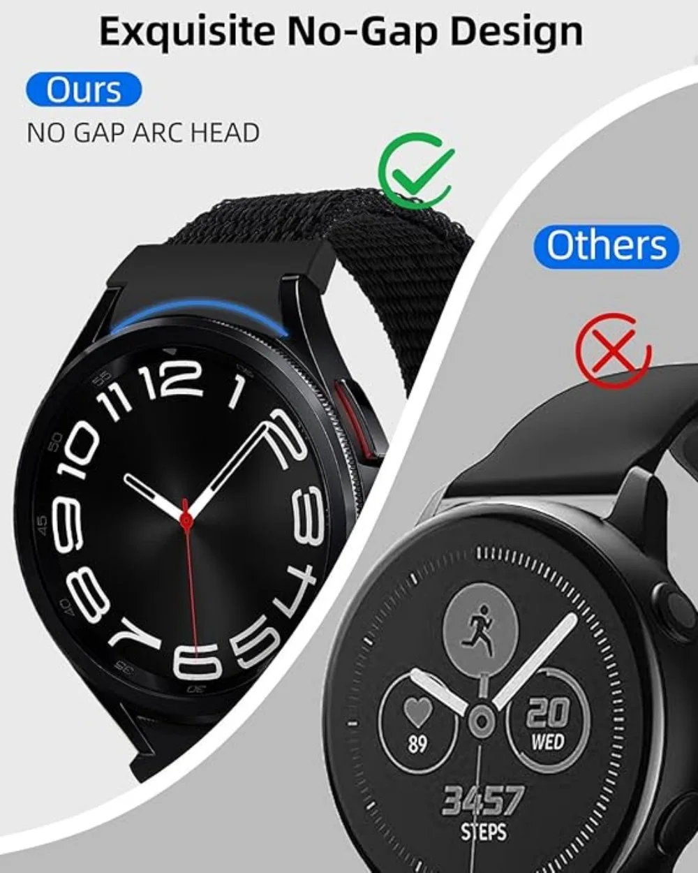 Durable Nylon Loop Strap for Smartwatches - No Gap Design