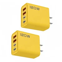 2Pack 120W 4 Port USB Type C Double PD Fast Charger for All Cell Phone for iPad Lot US Plug Universal Quick Wall Charger 2