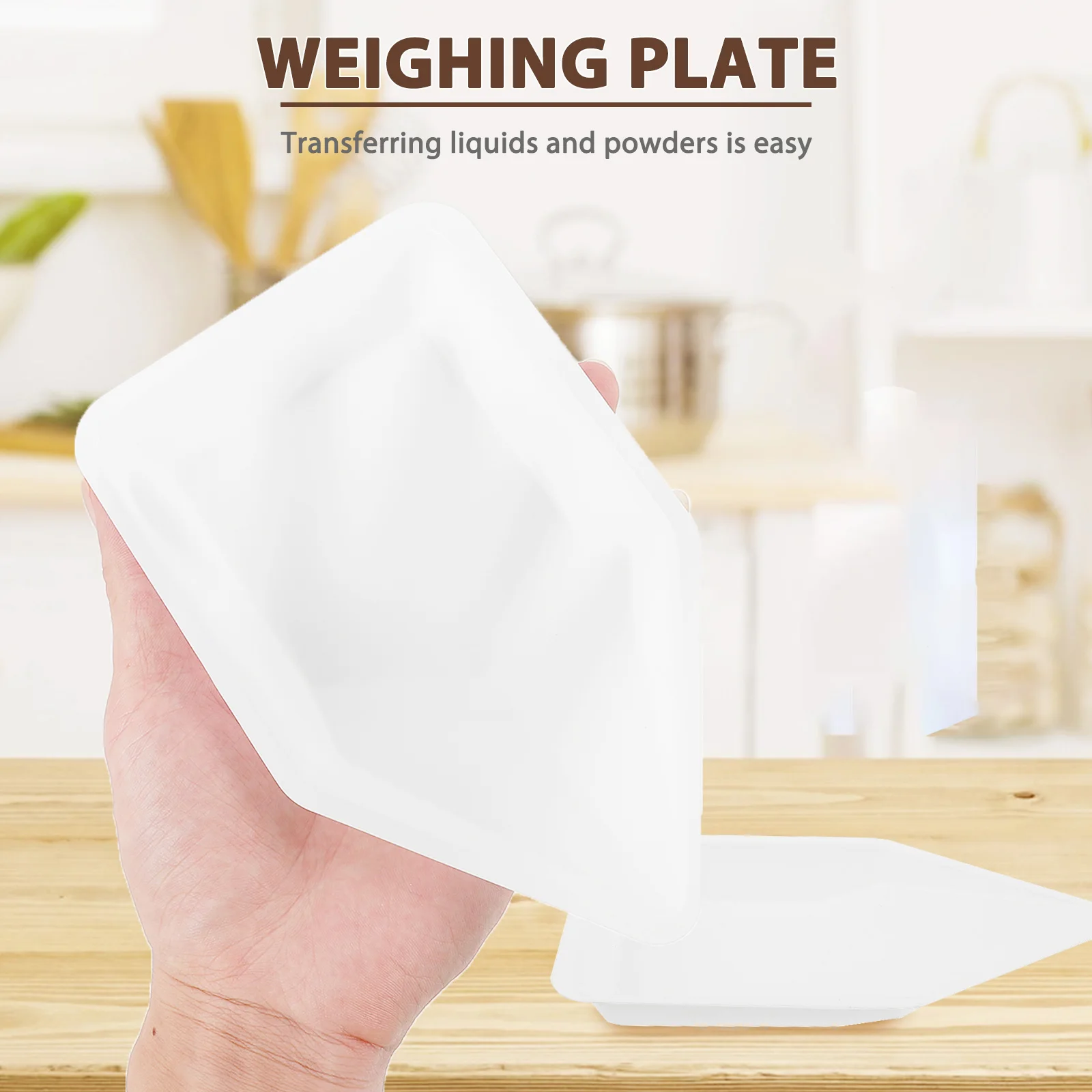 10pcs Plastic Weighing Boat Anti-Static Lightweight Food Safe Disposable Mixing Measuring Liquids Powders Easy Stack Lab