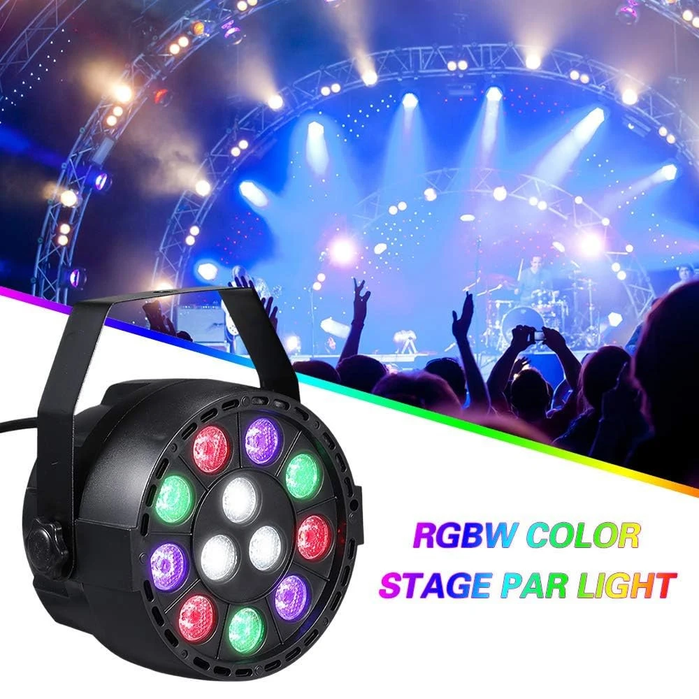 12X1W Led Par Light AC100-240V RGBW Stage Lamp DJ Party Light DMX for Events,Birthday,Dance Decoration