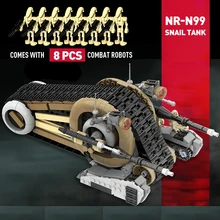 

MOC Space Wars NR-N99 Snail Tank Building Blocks Set Treaded Ground Assault Vehicle Chariot Clone Robot Military Toys for Boys