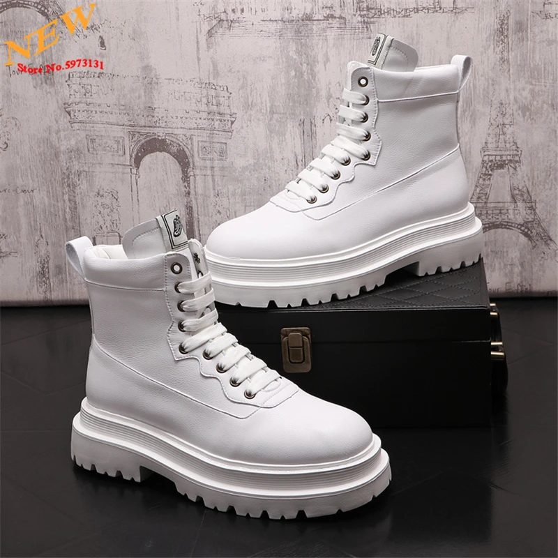 New Fashion Men boots  Hip Hop Motorcycle boots High tops Sneakers Casual Shoes ankle boots Zapatillas Hombre 4