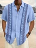 Summer Street Daily Fashion Men's Shirt Seaside Casual Men's Short-sleeved Shirt Striped Printed Men's Short-sleeved T-shirt 4