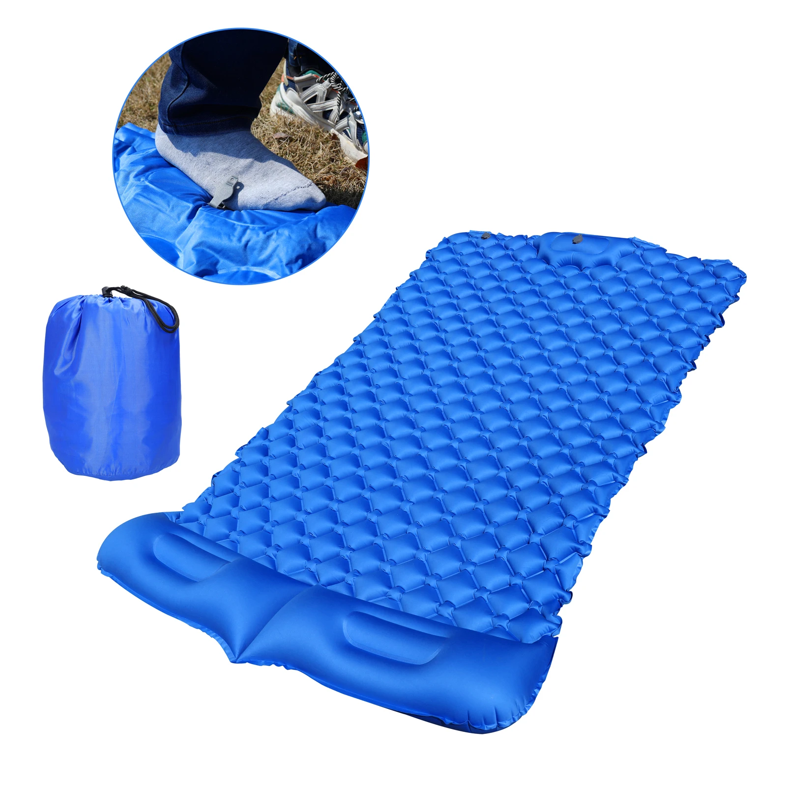 Outdoor Tpu Sleeping Pad Camping Inflatable Mat With Pillows Travel Mat