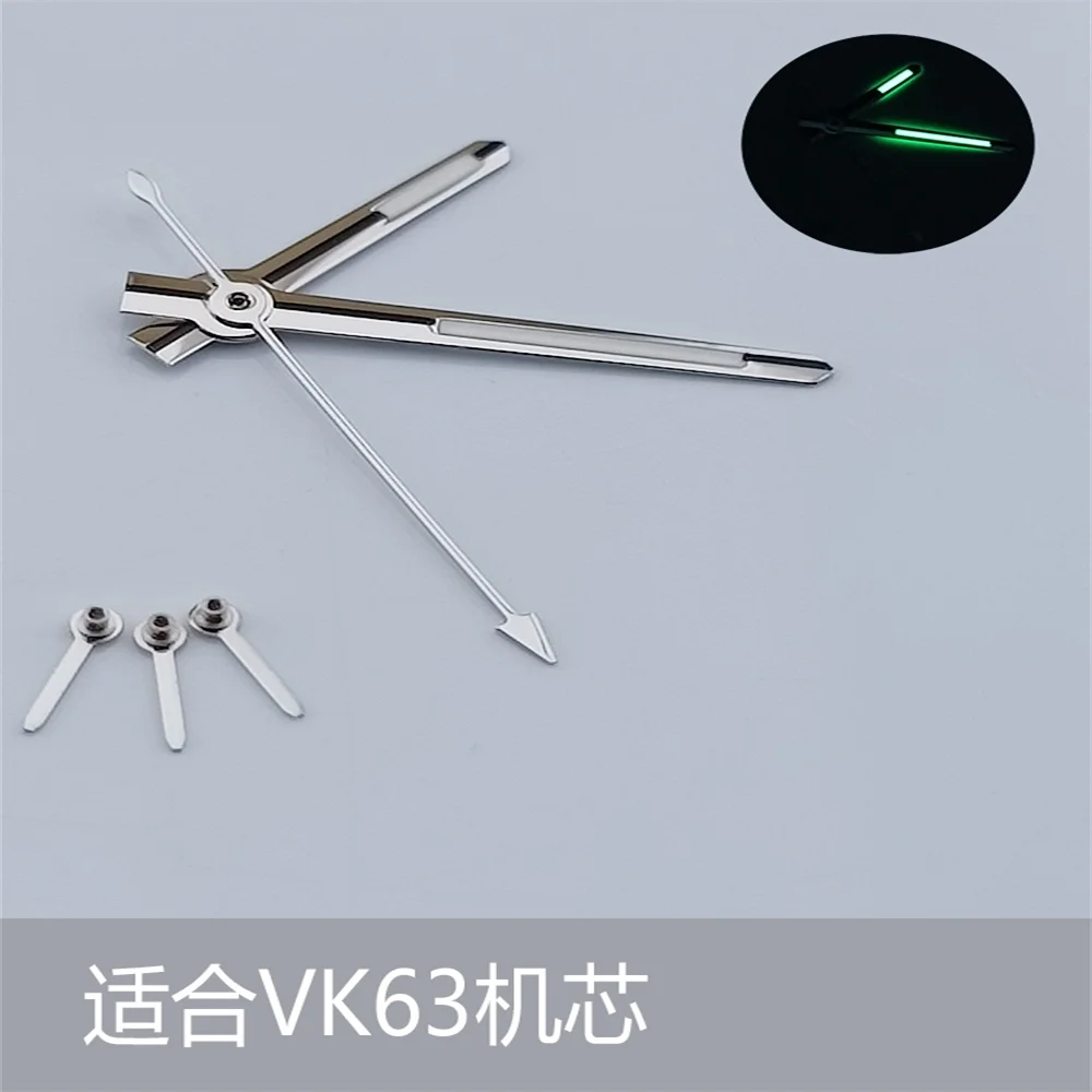 Watch Accessories Watch Hands for VK63 VK63A quartz Movement Green Lume