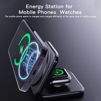 15W Magnetic Wireless Charger 3 in 1 Fast Charging Station Foldable Phone Holder Stand for iPhone 14 13 12 Apple Watch Airpods - Image 6