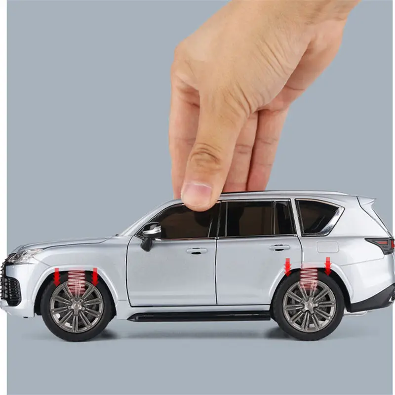 1:24 LX600 SUV Alloy Car Model Diecast Metal Off-road Vehicles Car Model Simulation Sound and Light Collection Children Toy Gift 5
