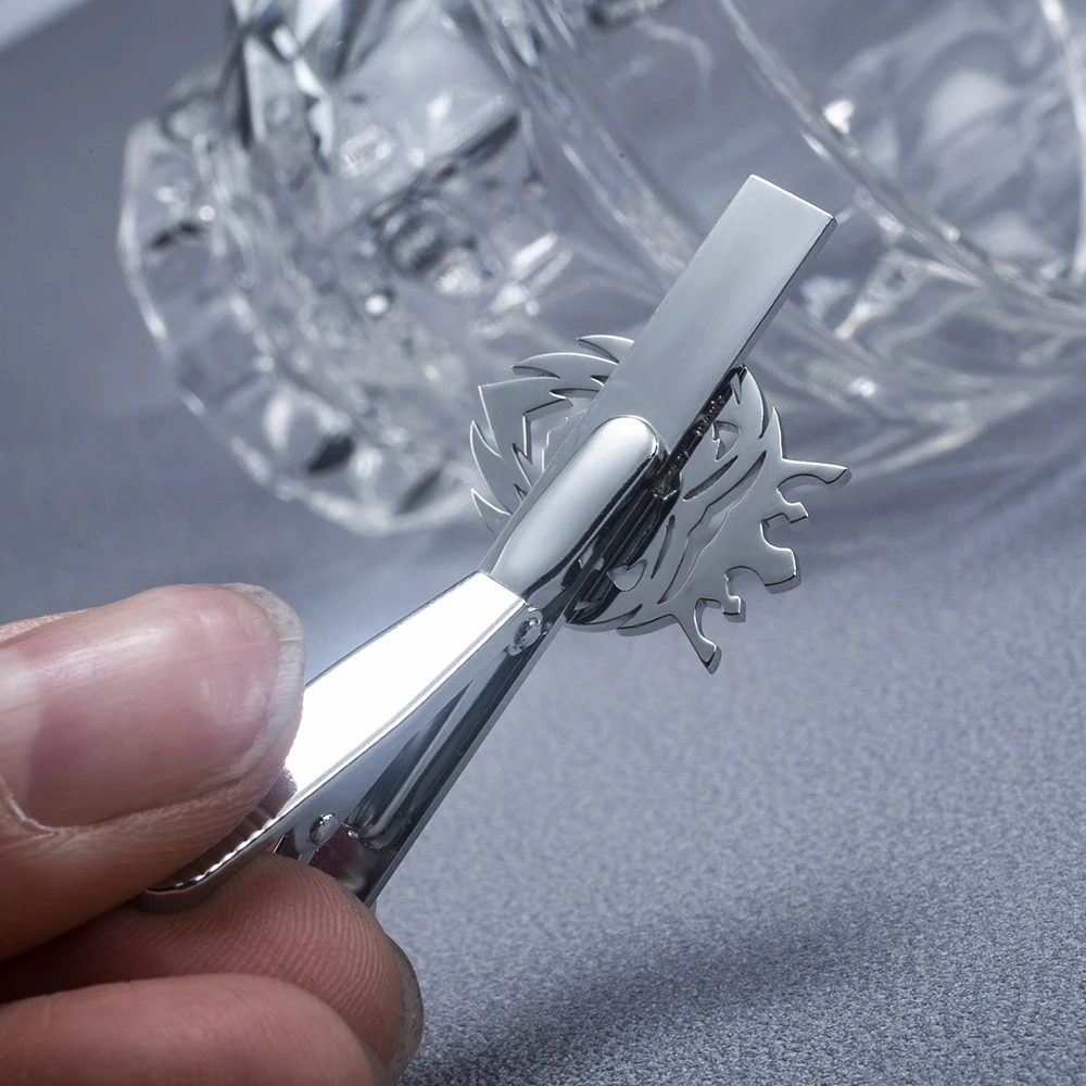 Stainless Steel Crown Lion Tie Clips For Men