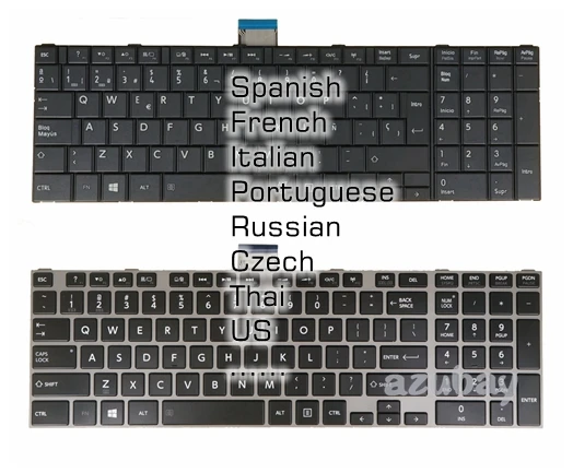 Teclado para Toshiba 0kn0-zw2fr0212383003531 Hmb8101tsa12 6037b0068808 9z.n7tsu.40r 0kn0-zw2ru23 6037b0069102 Mp11b96i0528b