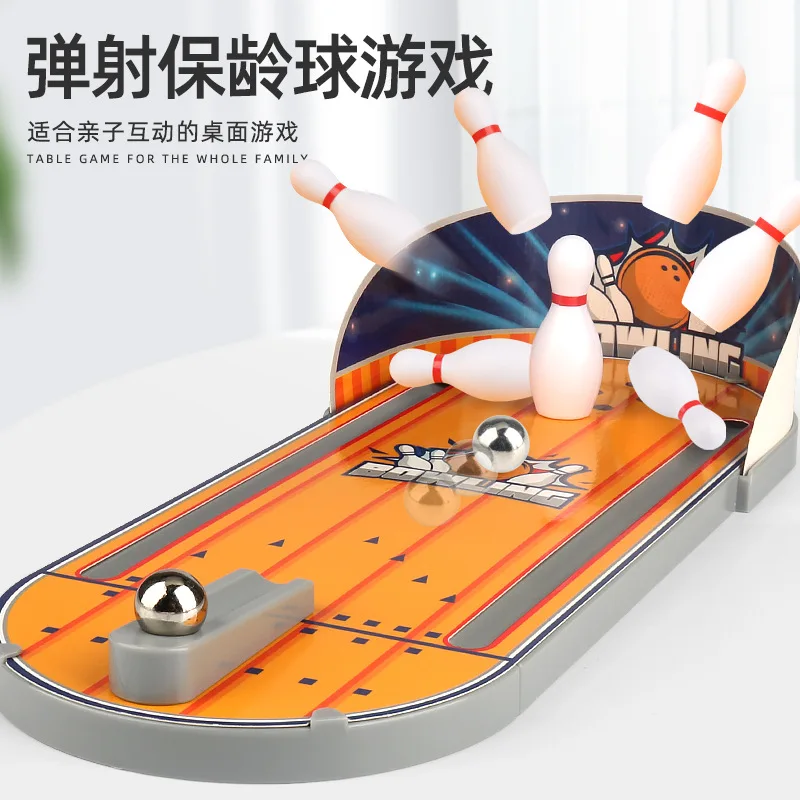 Children Mini Bowling Desktop Interactive Games Educational Toys Launch Pad Indoor Parent-Child Interaction Game Gift