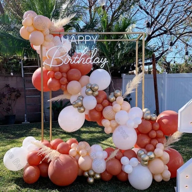 

Matte Coral Red Balloon Garland Arch Kit Wedding Decorations Matte White Latex anniversary Balloon Set Birthday Party Supplies