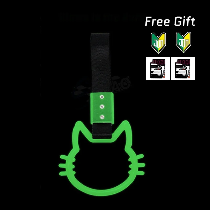 Tsurikawa JDM Train Bus Handle Glow-in-the-dark Cat Shape Hand Strap Drift Charm Strap Drift Warning Ring Car Supplies car decoration strap car accessories strap
