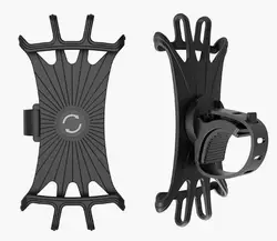 360° Rotatable Shockproof Silicone Bicycle Phone Holder (Black)