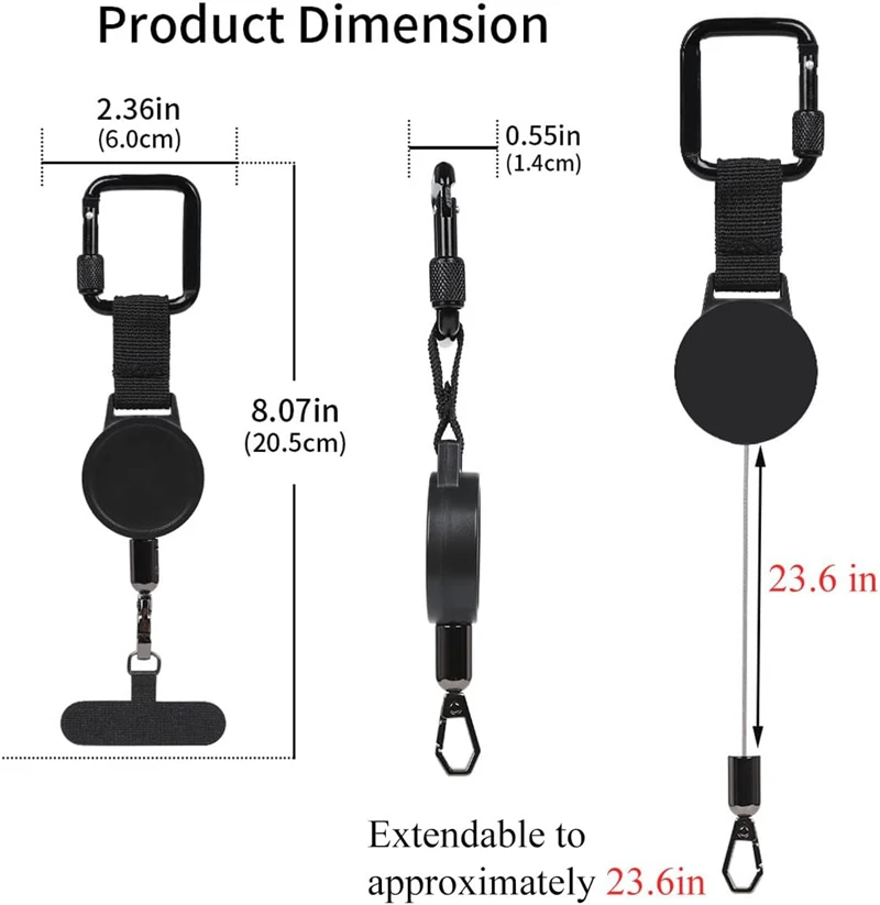 Secure Outdoor Retractable Phone Holder and Case with Lanyard Cover