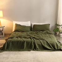 Bed Sheet Set 4 Piece 100% Pure Linen Bedding 1 Flat Sheet 1 Deep Pocket Fitted Sheet 2 Pillowcases Flax Sheets Set Bedding Set 1