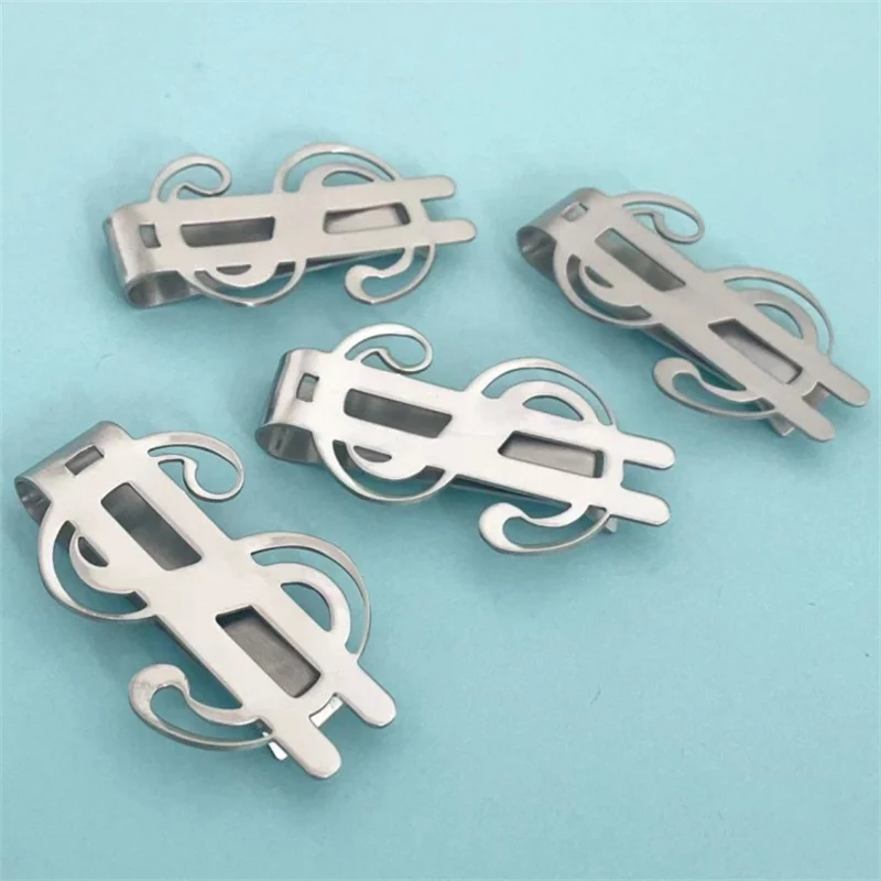 Metal Dollar-sign Shaped Money Clip High Quality Exquisite Money Holder Mini Ultrathin Change Bill Clip Men's Business Wallet 4