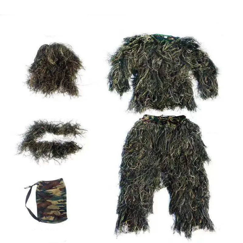 Ghillie Suit Ghillie Suit Hunter Hunting Woodland 3D Bionic Leaf Camouflage Clothing