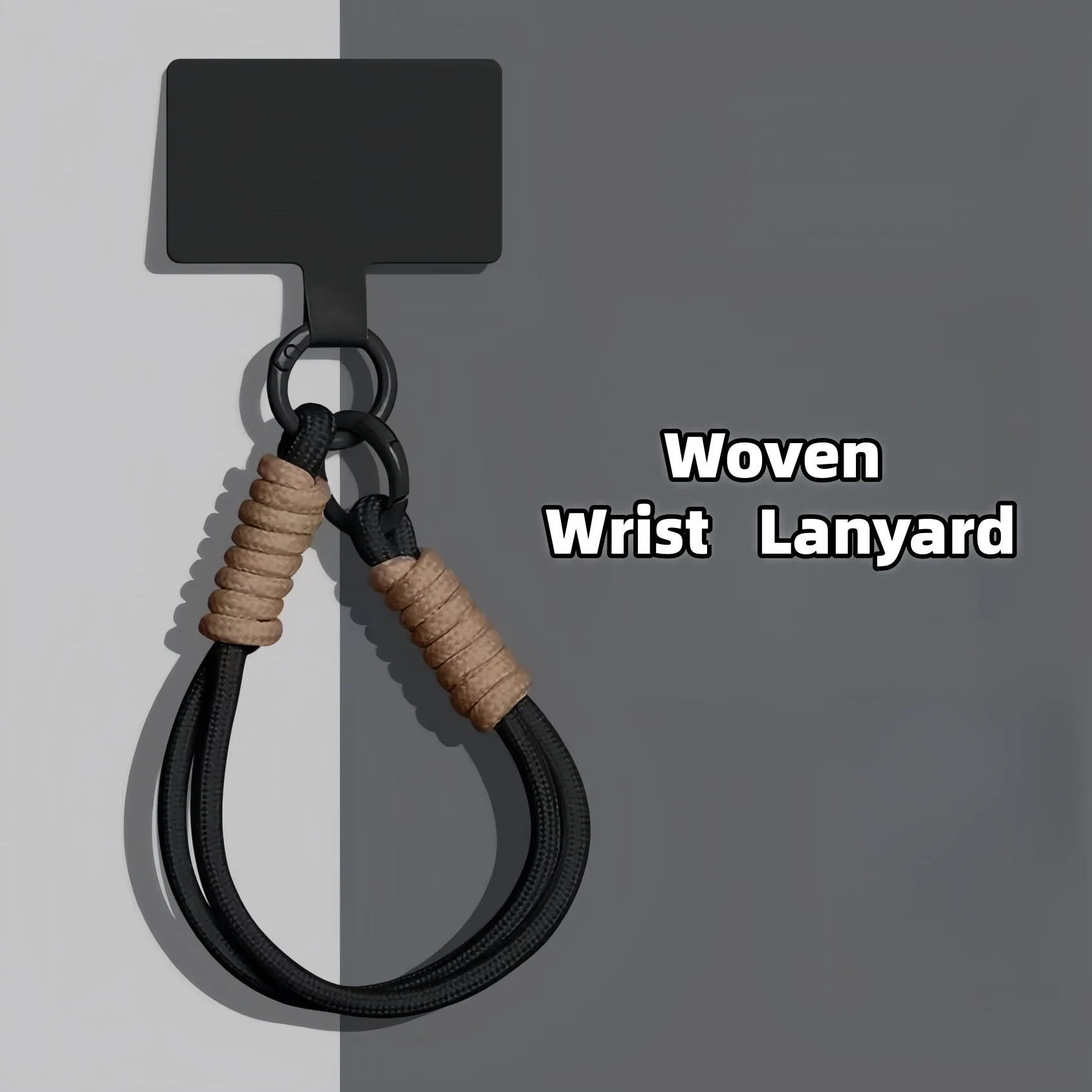 Elegant Solid Color Silicone Phone Case with Woven Wrist Lanyard and Shockproof Protection