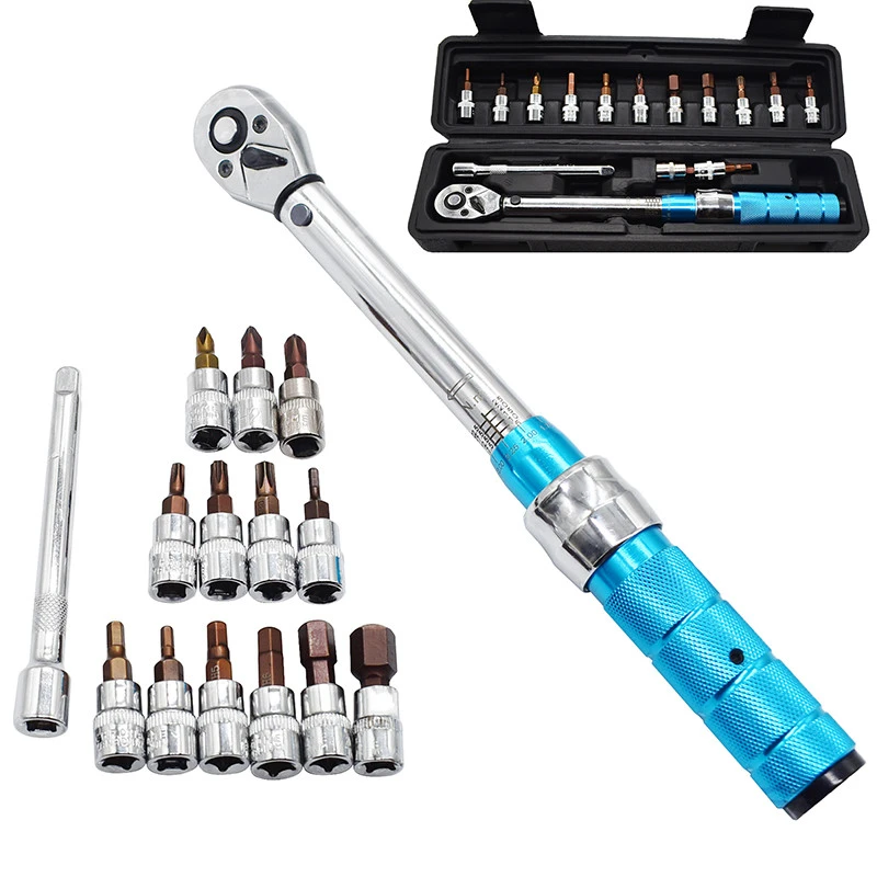 15 Pcs Torque Wrench Set 1/4 2 24N.m For Profeesional Bicycle Tool