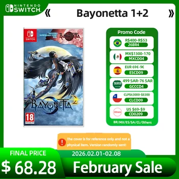 Gioco Nintendo Switch - Bayonetta 1 e Bayonetta 2 - Scheda fisica Carridge di gioco originale al 100% per Switch Oled Lite