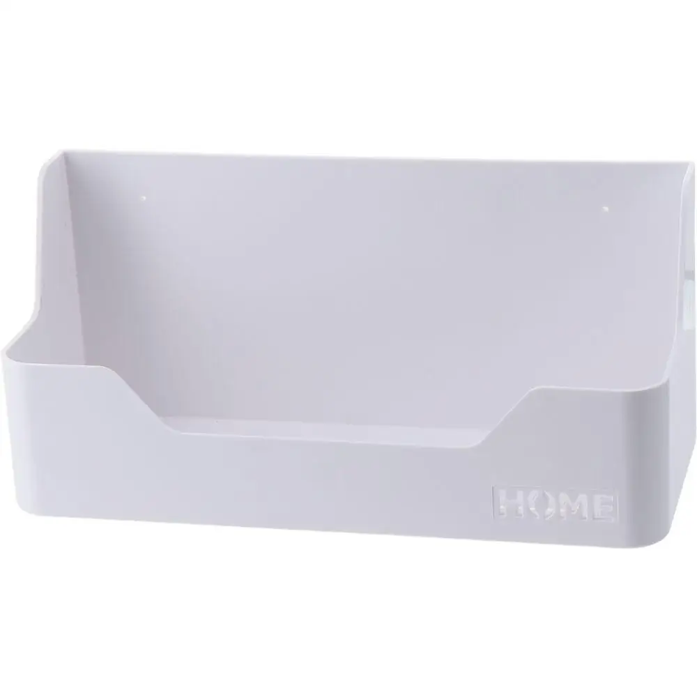

2 pcs White Bedside Storage Rack Beautiful 9.5 Inches Plastic Wall Mounted Storage Rack Home Storage Bracket Room