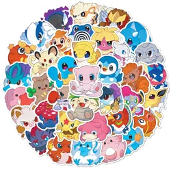 New 50PCS Q Version of Pokemon Kawaii Doodle Stickers Pikachu Water Cup Luggage Skateboard Guitar Stickers Toys