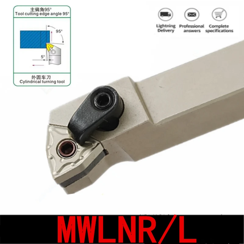 

MWLNL/MWLNR1616H08 MWLNR2020K08 MWLNR2525M08 Turning Holder CNC High Quality Spring Steel Arbor Lathe Cutter MWLNR Turning Tool