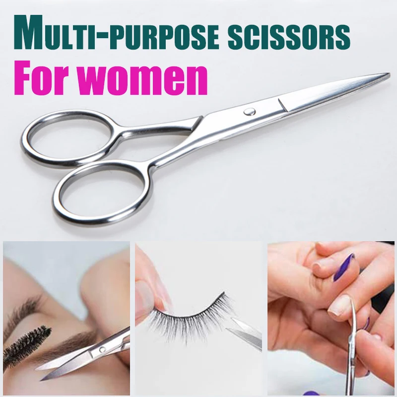 Nose Hair Scissors Eyebrow Scissors Stainless Steel Scissors Manicure Scissors Facial Hair Scissors Beauty Scissors 1Pc Eyebrow Nose Hair Scissors for Manicure