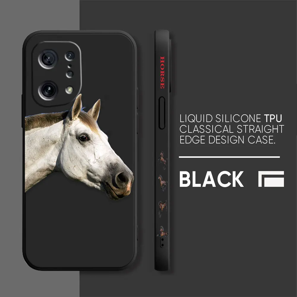 thumbnail image 1 of Case For OPPO FIND X6 X3 REALME X7 X50 RENO 2 4Z 4 6 Lite 5Z 5F 4G 5G PRO Liquid Silicone Case Galloping Horses, 1 of 5