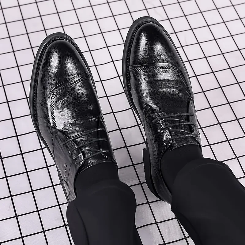 Dress Shoes Men Genuine Leather Business Formal Oxfords Footwear Man Leather Loafers