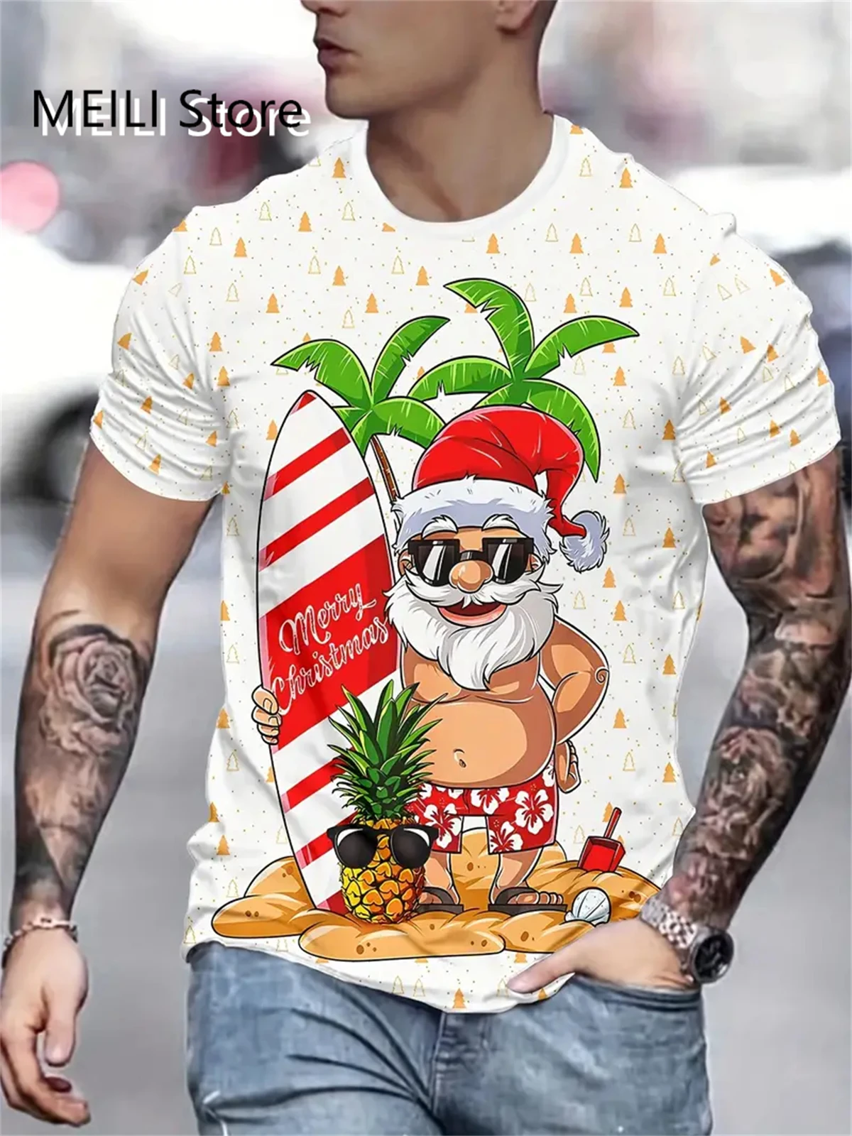 3D Printed T-Shirts Christmas Men's