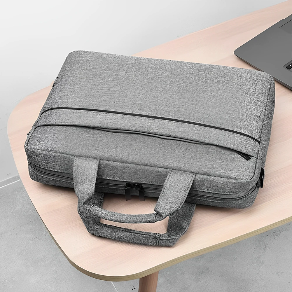 Laptop Carrying Case Shockproof Nylon Laptop Handbag Waterproof Computer Cover Bag 3 Compartments Laptop Protective Bag