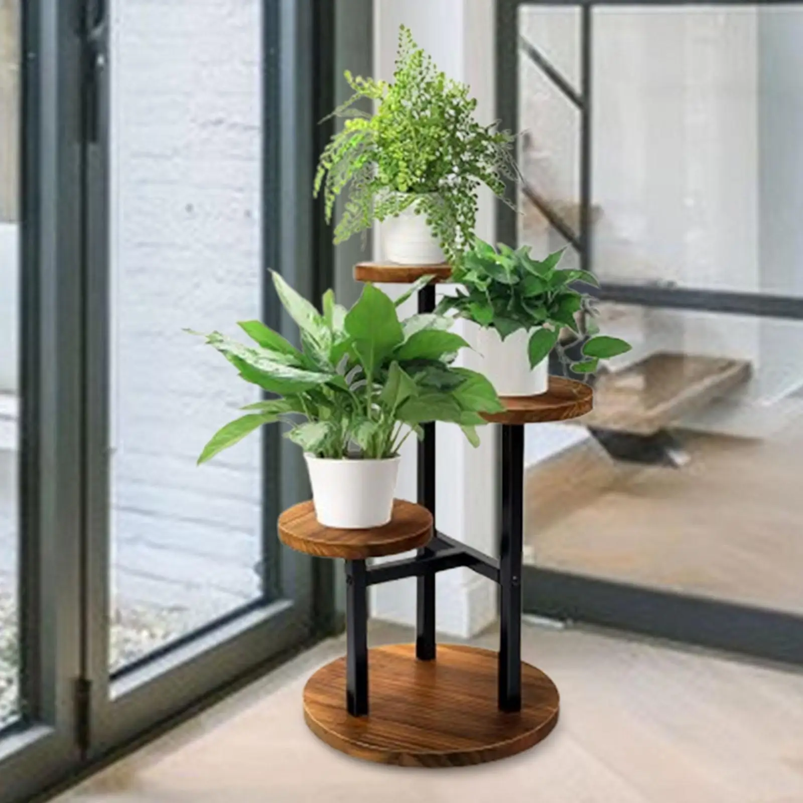3 Tiers Plant Stand Flower Pot Shelf Floor Standing Rack Indoor Portable Decorative Simple Display Rack for Dorm Drawing Room