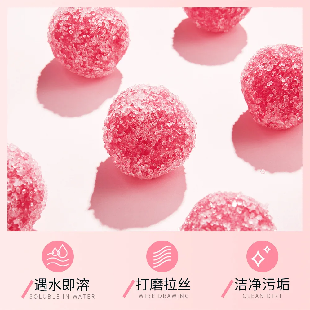 Peach Sugar Ball Body Scrub Body Wash Exfoliating Dead Skin Brighten Skin Tone Repair Improve Rough Whole Care 140g