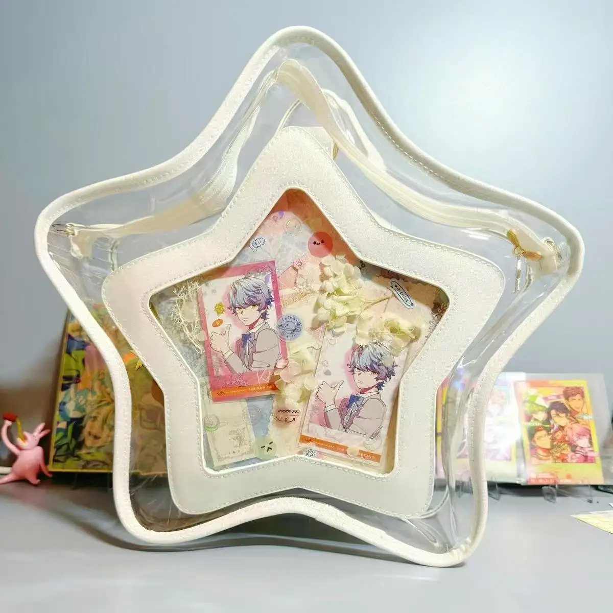 JIAERDI Harajuku Star Red Crossbody Bags Itabag Women Japanese Transparent Mini Backpacks Ladies Sweet Cute Mochila Aesthetic