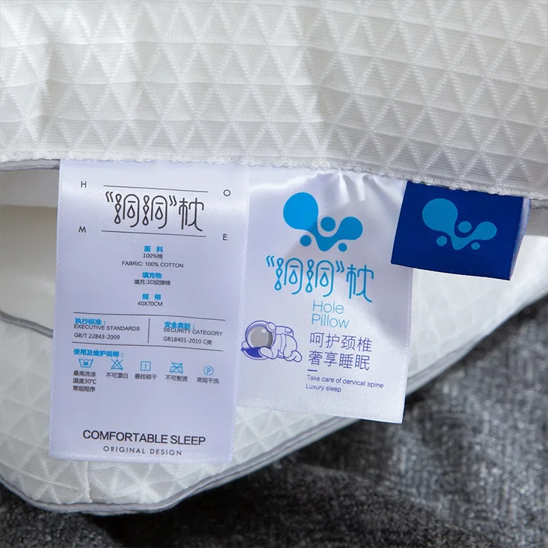 100% Cotton Hollow Pillow Core Pure Cotton Non-pressure Ear Pillows Washable Pillow Neck Spine Protection Sleep Cervical Pillow 3