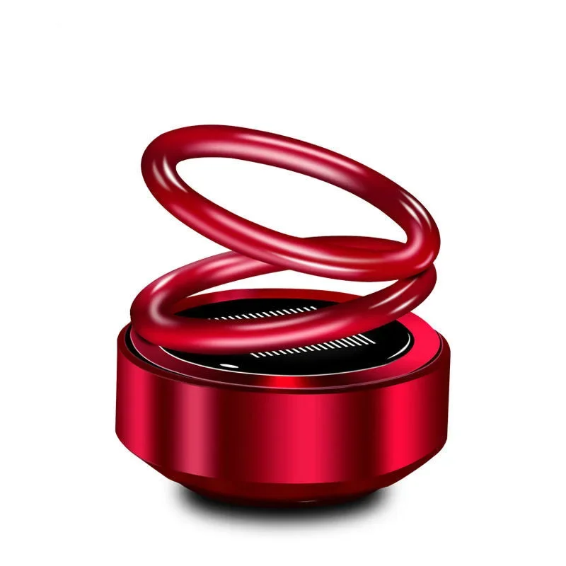 Car Mounted Aromatherapy Solar Double Ring Suspension Rotating Ornament Creative Interior Decoration