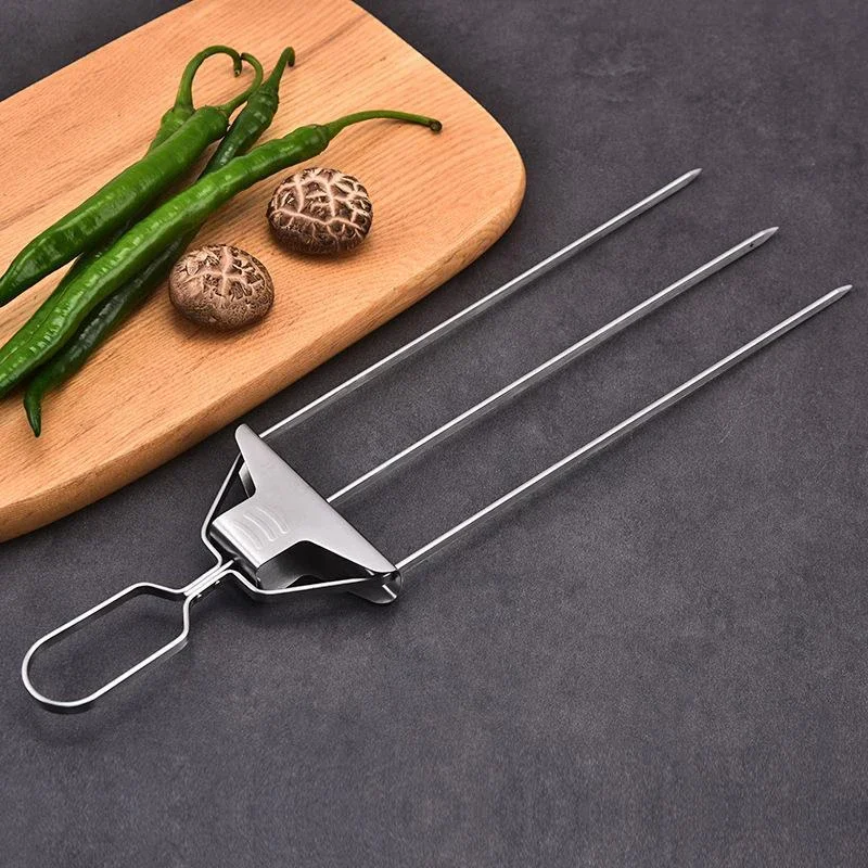 Set Da 3 Spiedini Per Kebab A 3 Vie In Acciaio Inox – 35,5 Cm, Con Guanti, Spazzola E Custodia, Per Barbecue E Griglia - 2