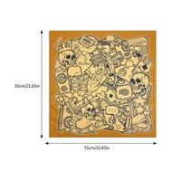 Retro Skull Pattern Bandana Head Scarf for Women Male Square Turbans Head Scarf Lightweight Yellow Street Hip Hop Headscarf 1