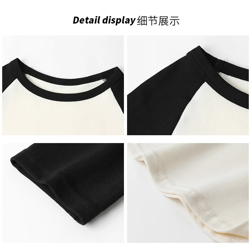 Women Long Sleeve Slim Fit Patchwork T Shirts