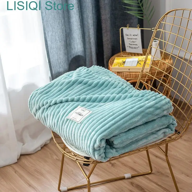 

New Blanket Office Living Room Sofa Kindergarten Coral Fleece Air-conditioning Quilt Bedroom Plush Thin Sheets