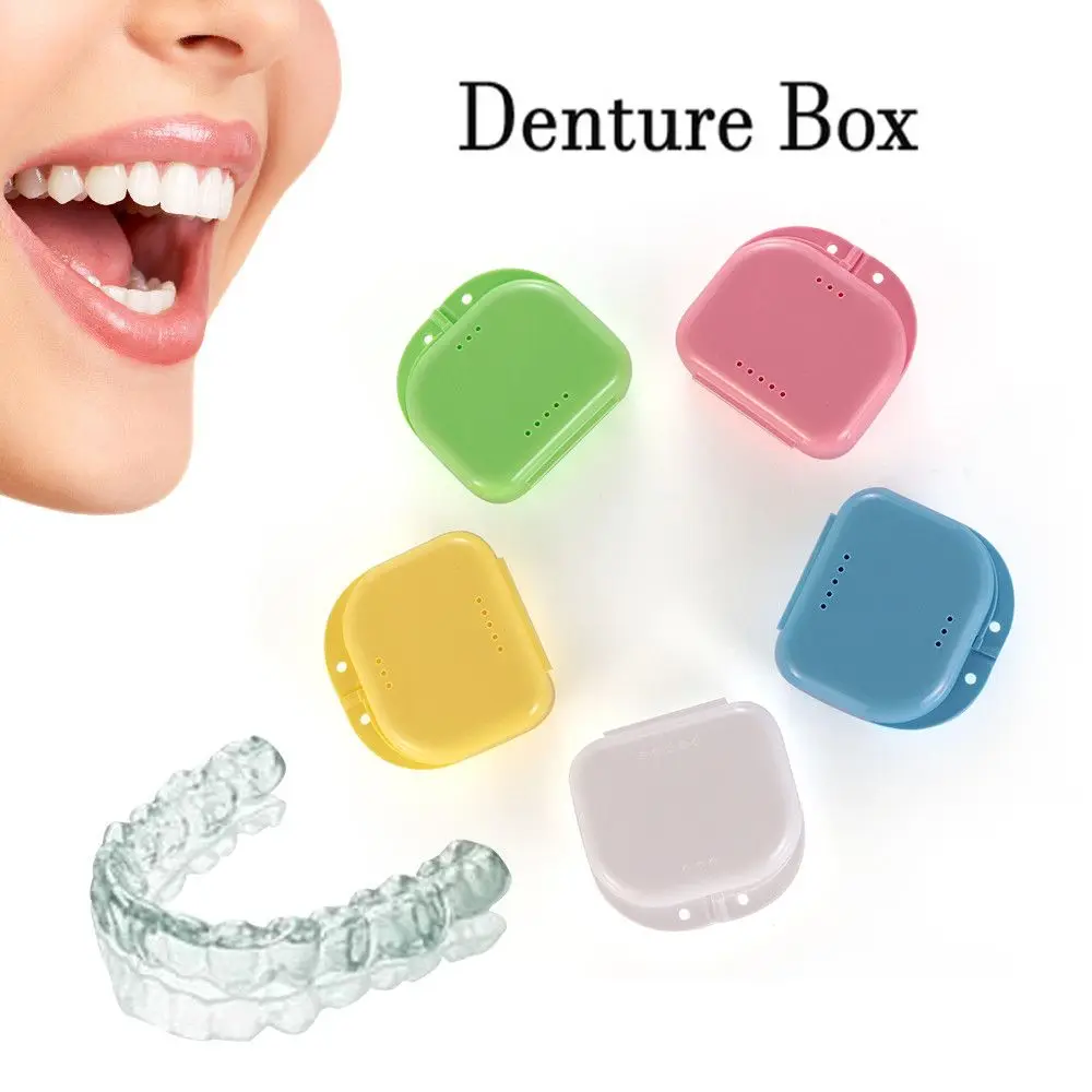 

Hot Sale Supplies Tray Portable Dental Appliance Braces Case Denture Storage Box Mouth Guard Container Oral Hygiene