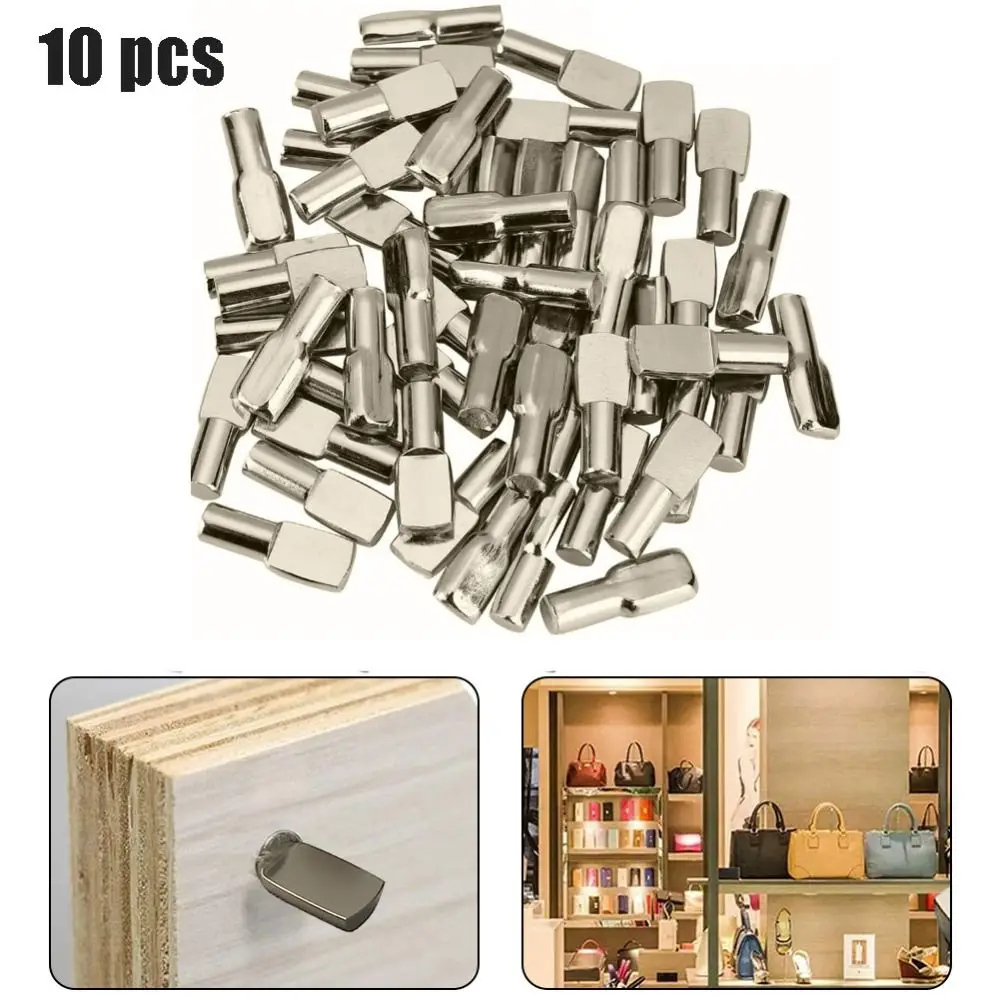 10pcs Mini Laminate Support Pegs Spoon Shape Shelf Bracket Furniture Hardware Glass Plate Holder Cabinet Closet Fixing Bracket 6