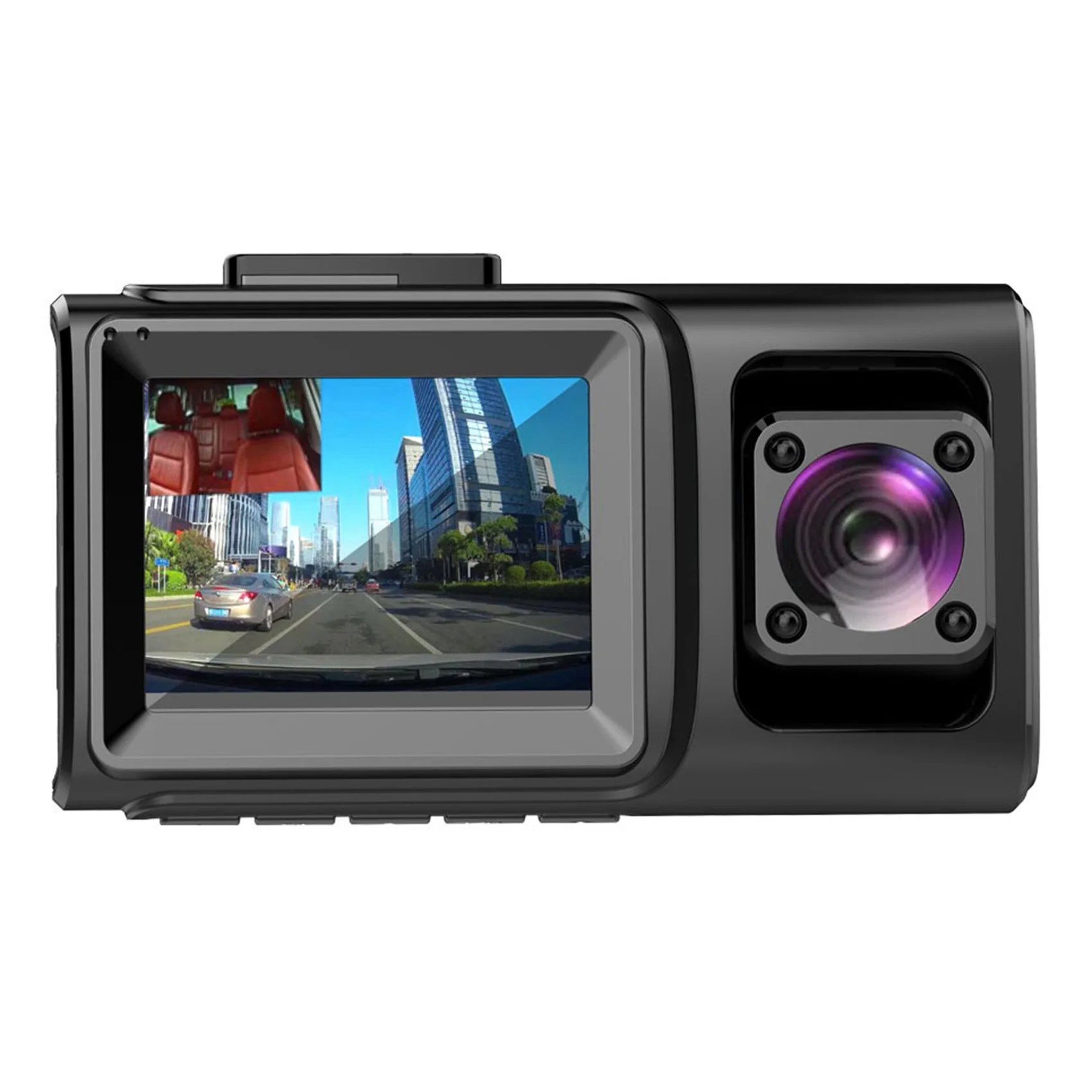 

Car DVR Dash Camera 2Inch 3 in 1 Rearview Dual Camera Full HD Night Vision Dashcam GPS Tracking