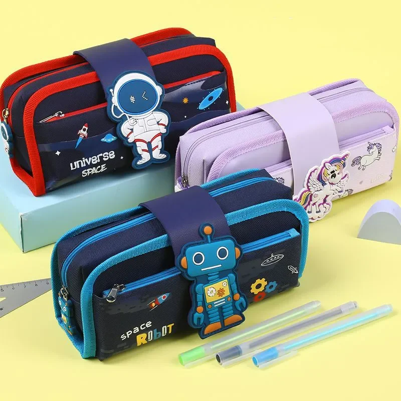 Detachable Cute Pencil Case School Stationery Bag Large Capacity Pen Case Cartoons Pen Bag Children Pencil Bag Boy Student Gifts