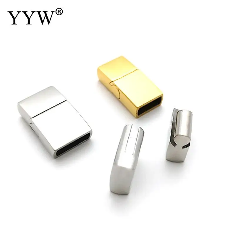 10PCs Stainless Steel Magnetic Clasps 10x3mm 8x3mm Charms Connector Buckle For DIY Leather Bracelets Rope Jewelry Making