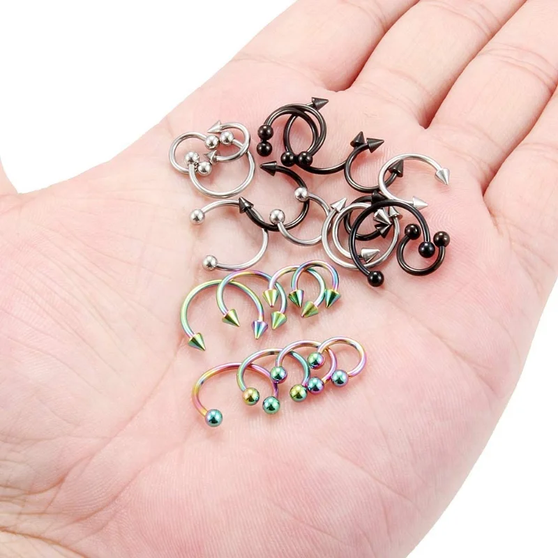 Punk C Shape Steel Nose Ring Horseshoe Lip Ring puncture Hook Clip Earrings Septum No Allergic Body Piercing Jewelry Nose Rings nose rings,piercing jewelry,body piercing earrings,ear piercing jewelry,metal jewelry,body piercing jewelry,body jewelry