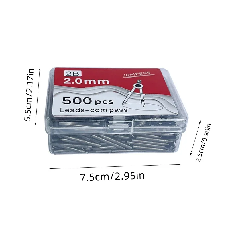500pcs/box Creative Pratical Pfofessional Compass Lead 2.0mm Black Replaceable Lead Math Geometry Circle Drawing Tools Accessory 5