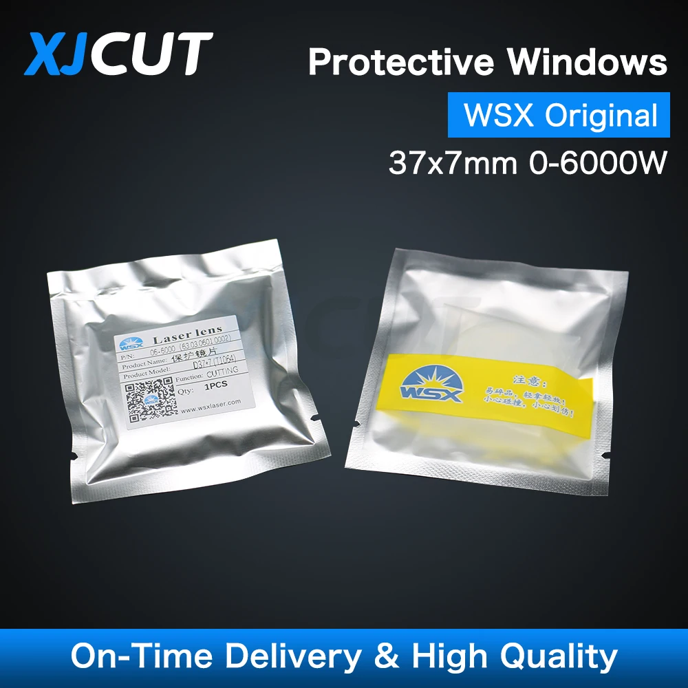 

XJCUT 10Pcs/Lot WSX Laser Original Protective Windows 37*7mm Optical Lens For WSX Fiber Laser Cutting Head NC60 0-6000W